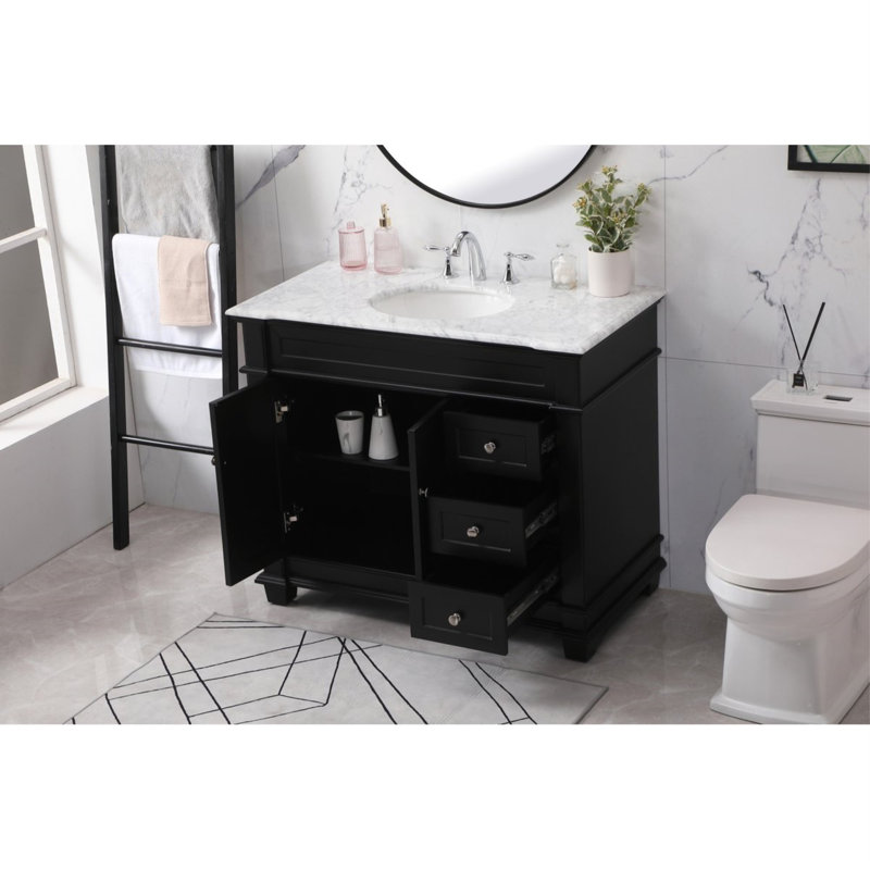 Ensemble de meuble-lavabo simple 42 po Lydie, Noir