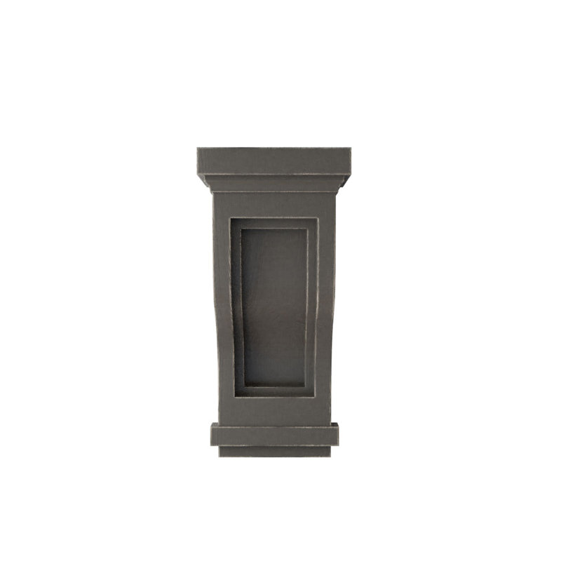 Corbel décoration rétro en bois encastré traditionnel, H 10 po x l 4,75 po x P 5 po, Gris patiné