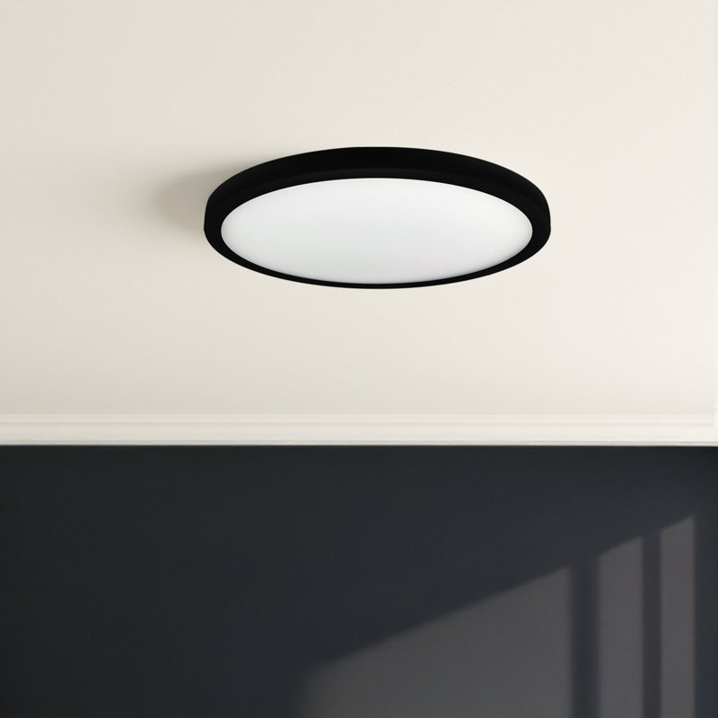 Plafonnier encastré 9 pouces noir, DEL 17 watts, blanc doux 3000 K, 1400 lumens, intensité variable, Noir