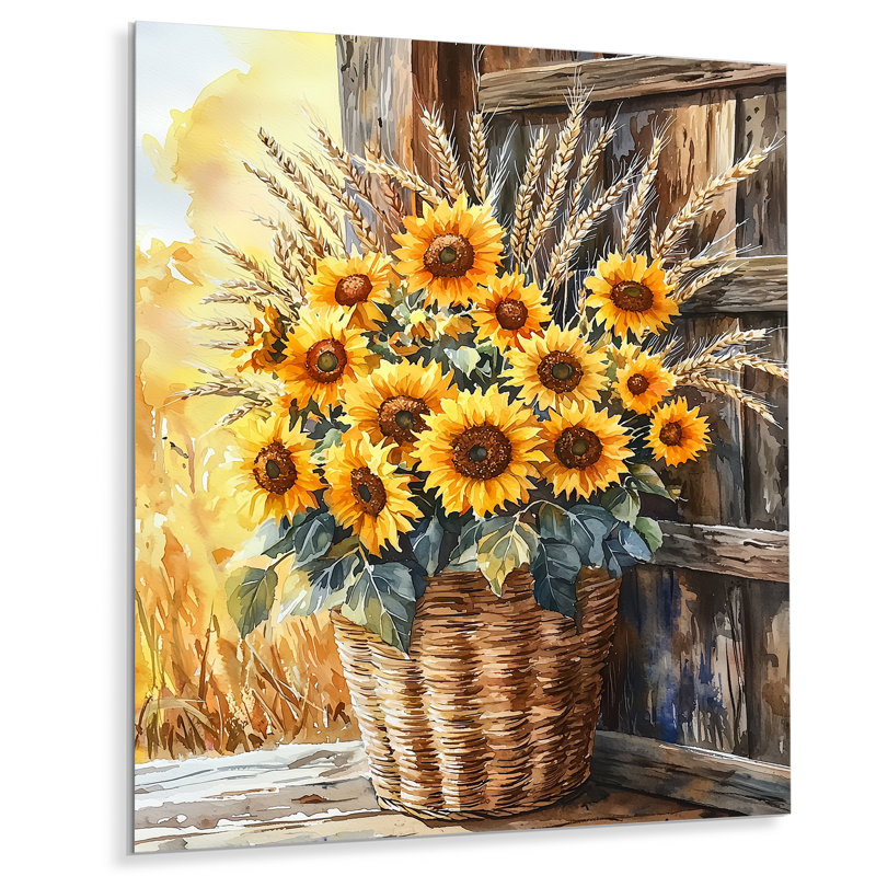 Petrella - tournesols, art en métal, H 44 po x l 34 po