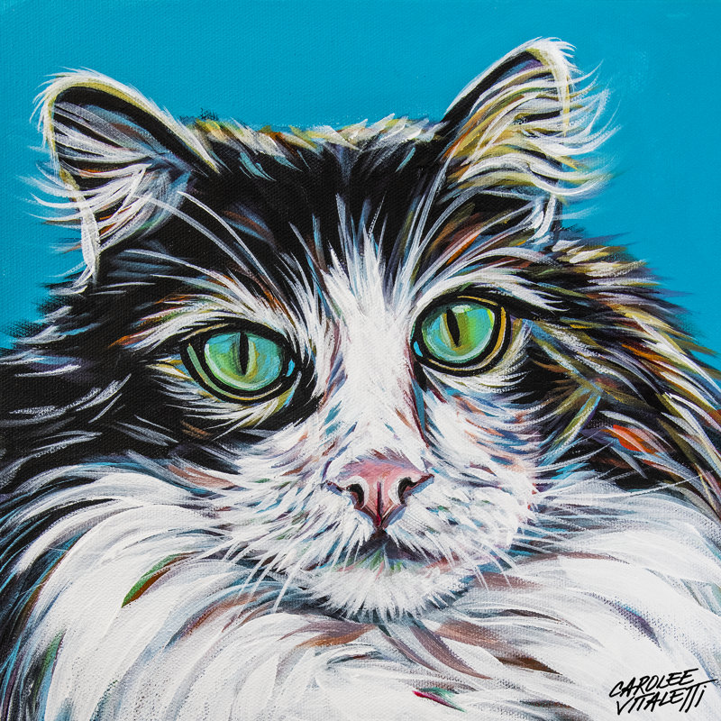 High Society Cat II by Carolee Vitaletti - Wrapped Canvas Painting, 91cm H x 91cm W
