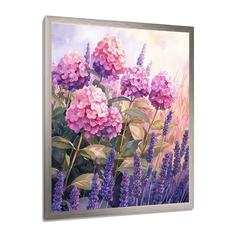 Elyse - impressions sur toile florales, Argent argent, H 40 po x l 30 po, Picture Framed