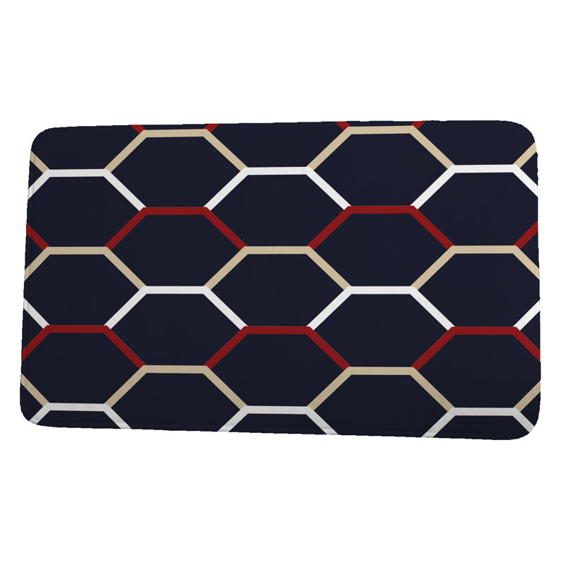Tapis pour salle de bain Leighton, l 34 po x L 21 po, Bleu marine