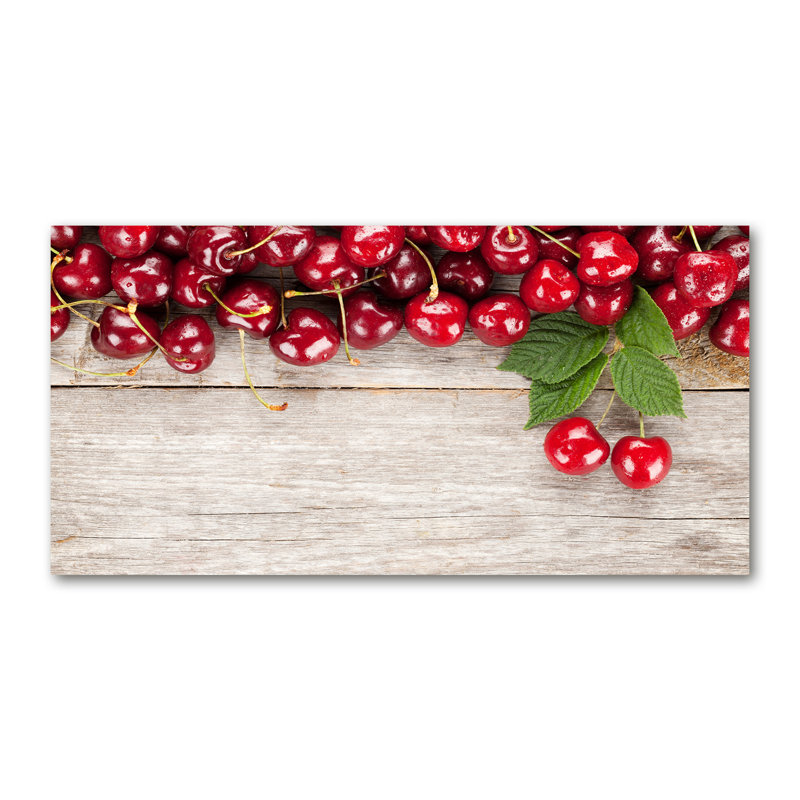 Cherries On Wood - Wrapped Canvas Print