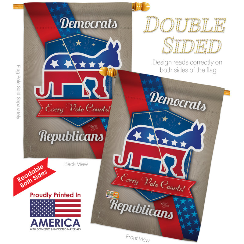 Chaque vote compte 2 faces de polyester 40 po x 28 po. Ensemble de drapeaux