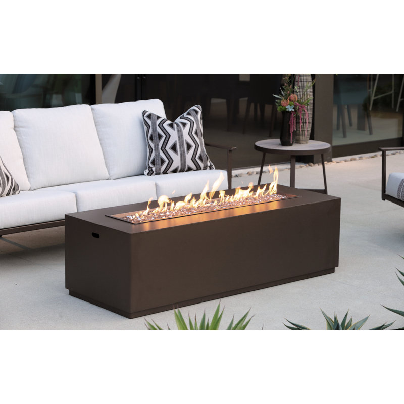 Forma 18" H x 65" W Aluminum Outdoor Fireplace, Carbon Black