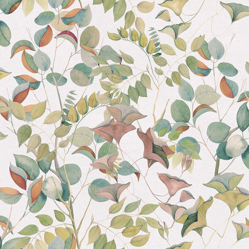 Galerie Designer Walls Leaves Wallpaper, White
