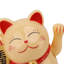 Ornements décoratifs en plastique mignons pour chat 5,5 pouces avec bras ondulé Fortune Cat MLY11020-2 - jaune
