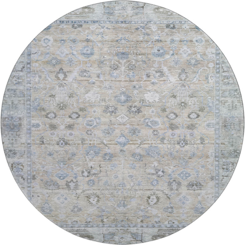 Premium Machine Washable Maag AMF1772 Global Rug, Round 8'
