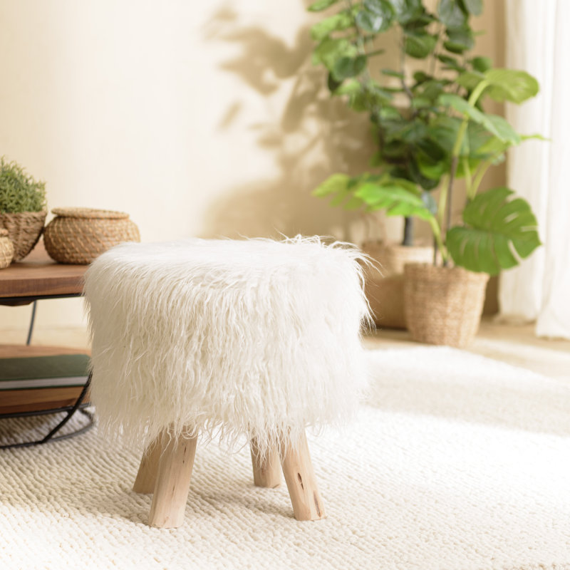 Solid + Manufactured Wood Accent Stool