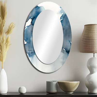 Feeling Honolulu Blue II - Modern Oval Wall Mirror