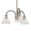 Lustre Sputnik à 3 lumières noir et or à intensité variable avec verre transparent pour intérieur sec