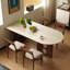 Table de table en pierre frittée avec base en bois de frêne massif, table de salle à manger ronde résistante à la chaleur et aux égratignures-1253956732