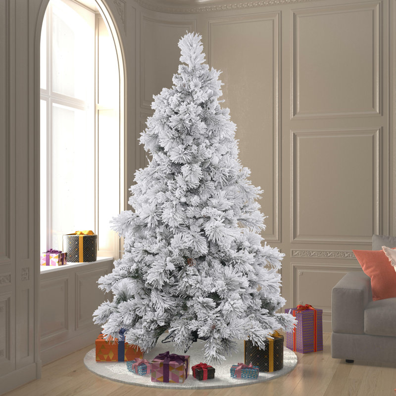 Alberta Flocked Artificial Christmas Tree Unlit, 9'