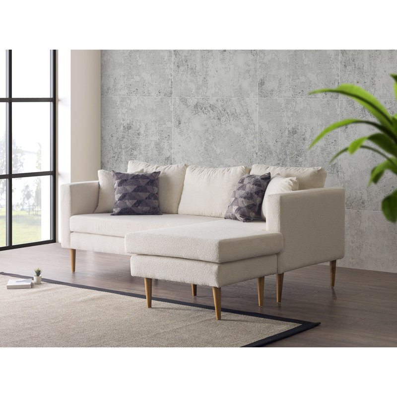 Montaldi Upholstered Sectional, Ivory Boucle