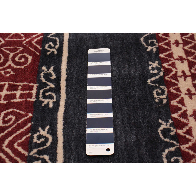 Tapis unique en laine bleu marine foncé 5 pi 0 po x 7 pi 10 po Kashkuli Gabbeh