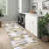 Modern Geometric Machine Washable Rug with Non-Slip Backing Non-Shedding Contemporary Accent Carpet Soft Low Pile Floor Cover for Living Room