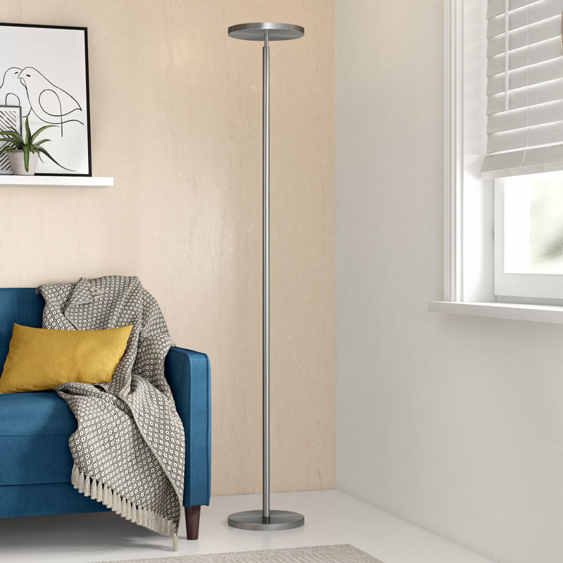 Lampe torchère sur pied 72 po Aria, Nickel brossé