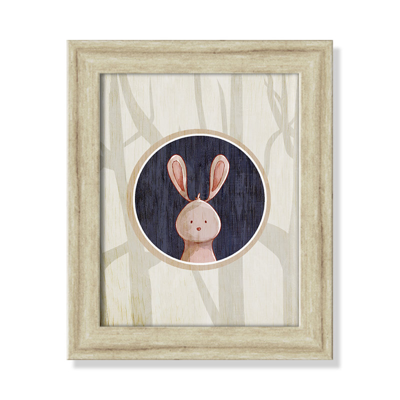 «Juvenile Forest Animals», impression sur papier, H 10 po x l 8 po x P 0,6 po, Beige Flat Framed