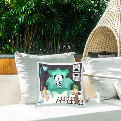 Coussin d'extérieur «Dog in Modern Layout» par Carla Daly