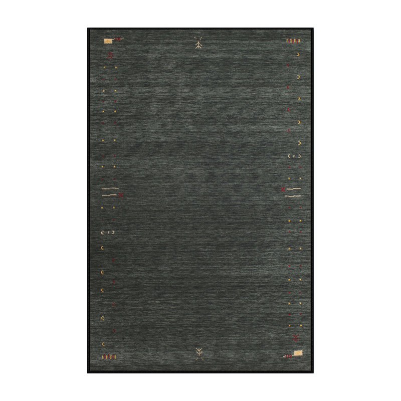 Tapis noir/gris zone contemporaine, Rectangle 5 pi x 7 pi