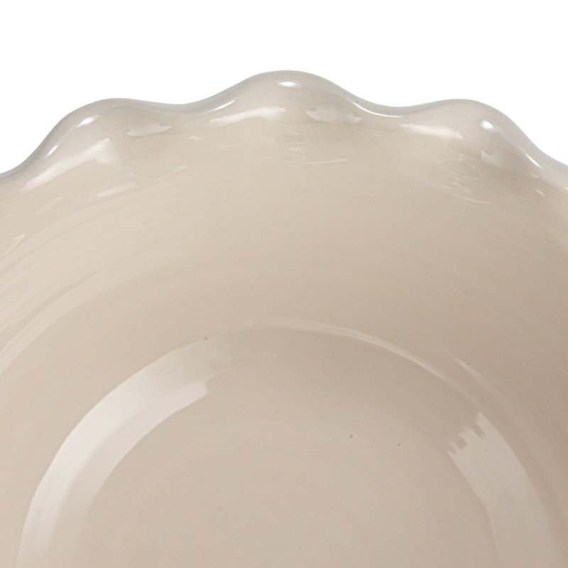 Round Stoneware Bowl With Scalloped Edge