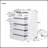 Six Drawer Side Table-White