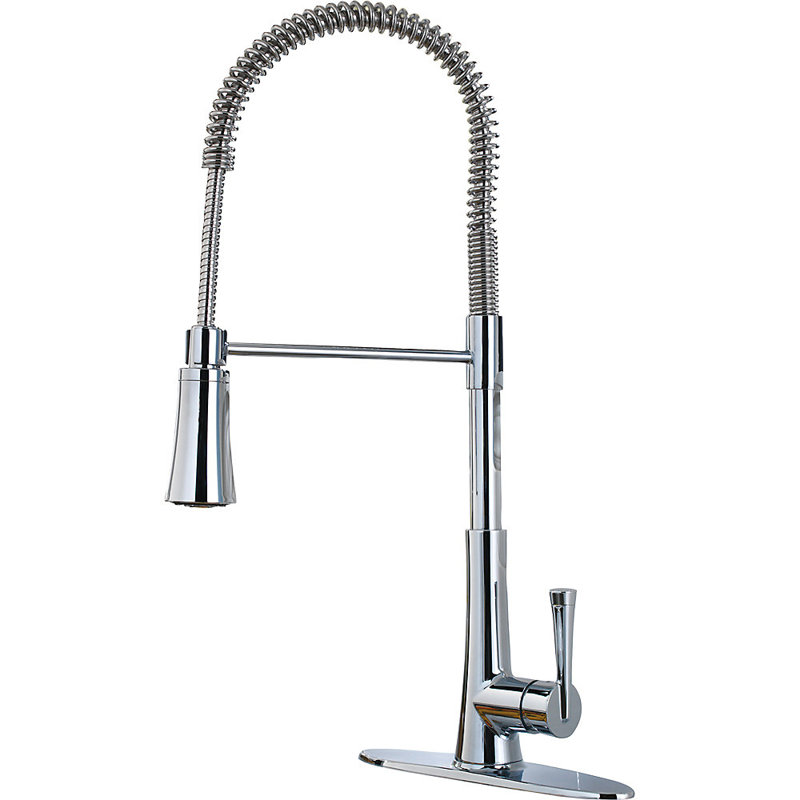 Zuri Pull Down Single Handle Kitchen Faucet, Polished Chrome