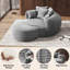 Fauteuil surdimensionné en fausse fourrure et demi-tonneau-125591851