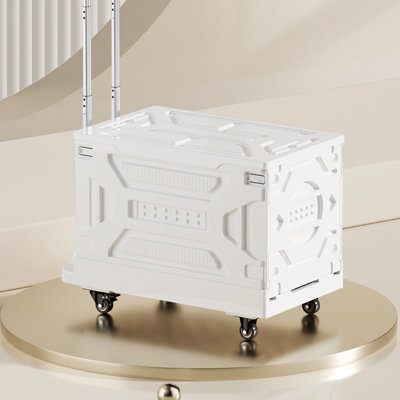 Folding Utility Cart Portable Rolling Handcart Shopping Collapsible With Lid 360°Swivel Wheels For Grocery Office Travel Shop Move Luggage