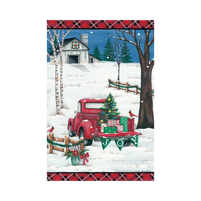 Christmas Joy Truck by Lisa Kennedy - Wrapped Canvas Print, 20.32 cm H x 30.48 cm W