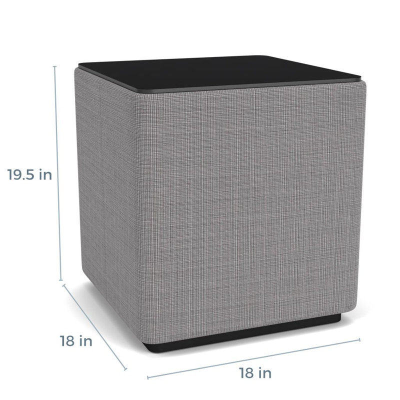 Table de salon avec plateau en stratifié Darsey, Noir; gris chambray, 20", Nuit noire