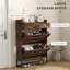 Armoire à chaussures étroite avec 2 portes rabattables et un tiroir supérieur