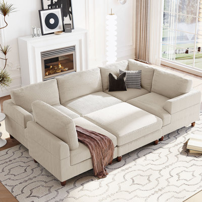 Modular Sectional Sofa with Ottoman L Shaped Corner Sectional for Living Room