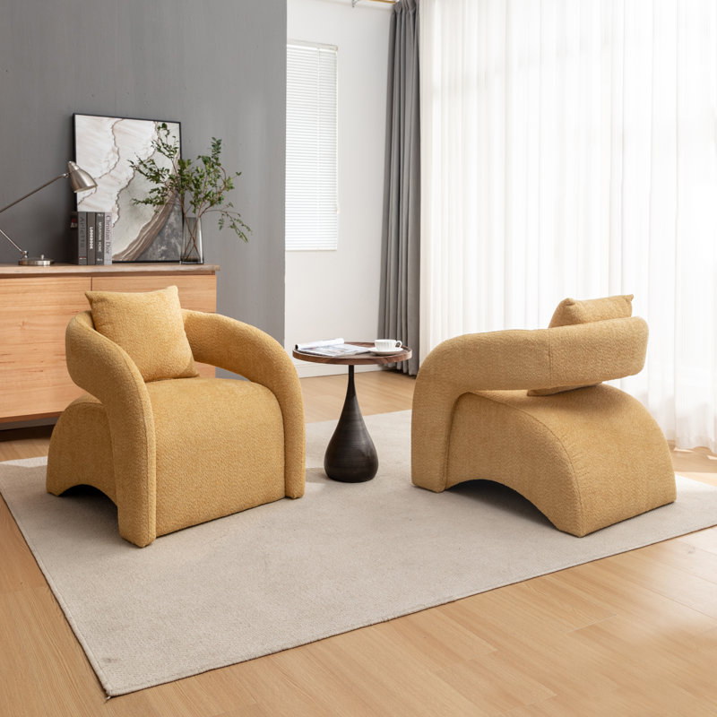 Fauteuil Hijinio, Mélange de polyester jaune