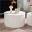 Ensemble de tables de rangement rondes blanches avec couvercle escamotable