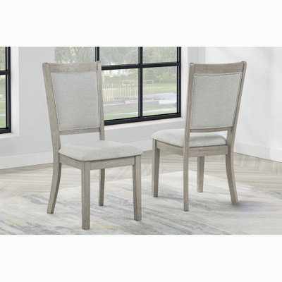 Dining Chair Set Of 2, Fabric Upholstered Kitchen Side Chair, Gray