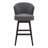 Khan Swivel Counter or Bar Height Armless Bar Stool with Footrest in Fabric and Espresso Wood-1641207352-1638544569