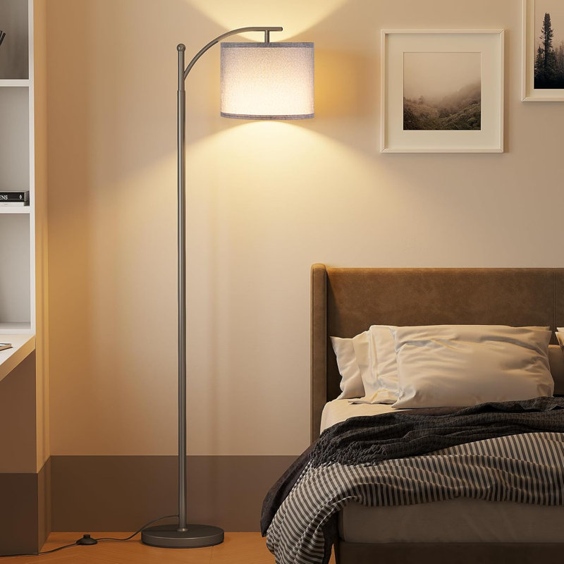 Arc Floor Lamp - Modern Metal Standing Light With Adjustable 3 Color Temperature Led Bulb For Living Room, Bedroom, Office