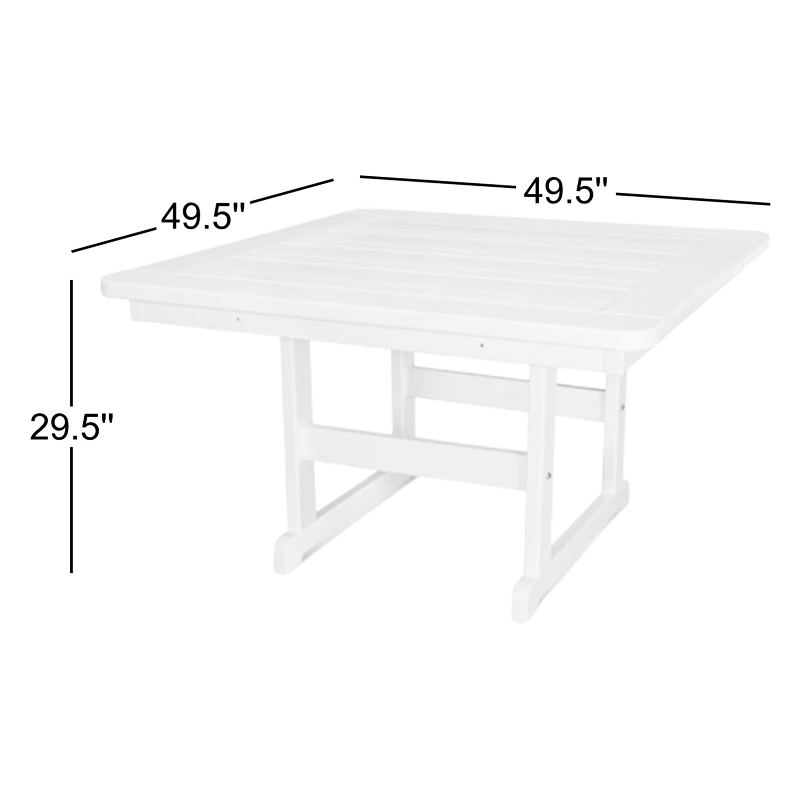 POLYWOOD® Park 50" Patio Dining Table, White