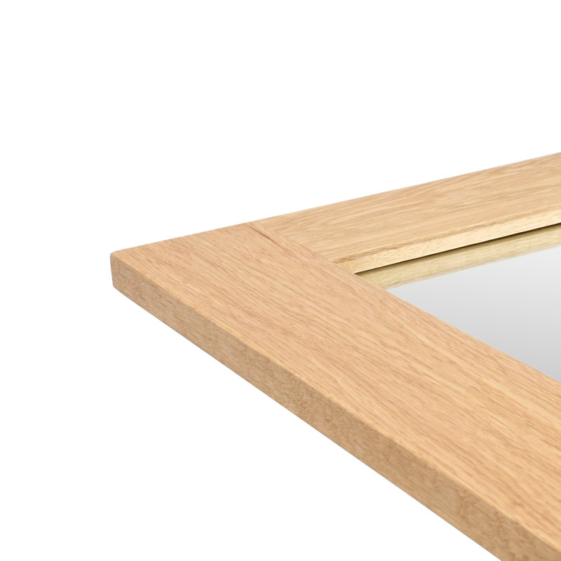 Hera 24 in. Rectangular Wide Framed Oak Wood Mirror, 44" x 24"