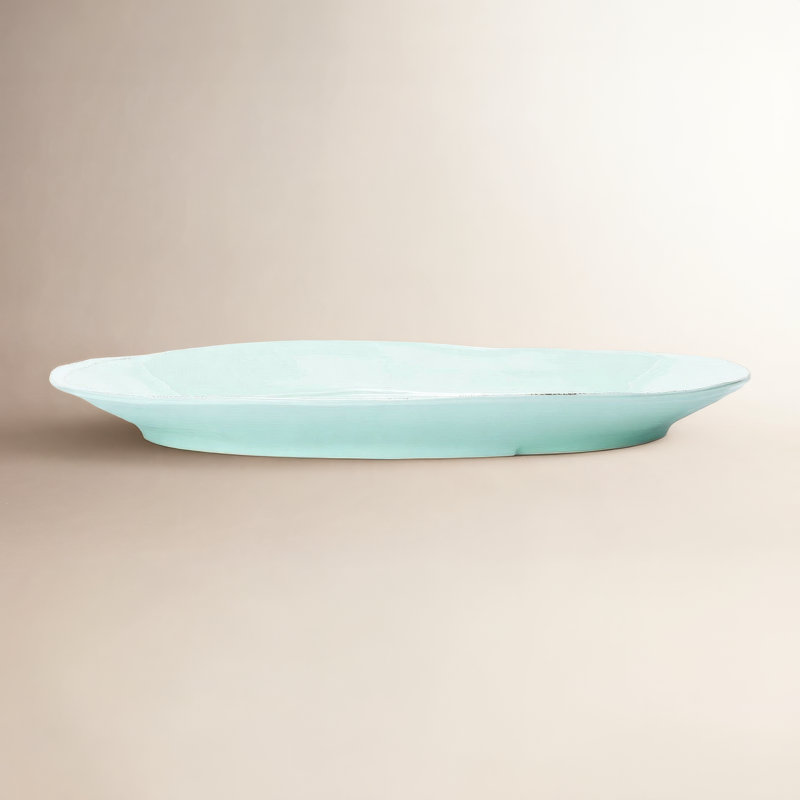 Lastra Oval Platter, Aqua