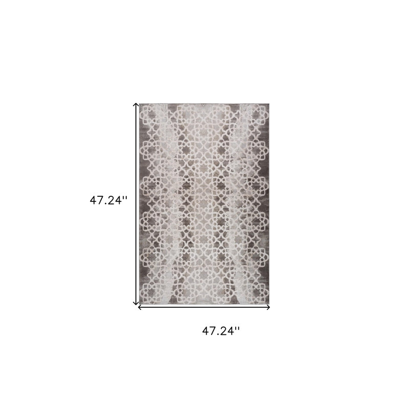 4' X 6' Brown and Beige Abstract Distressed Area Rug