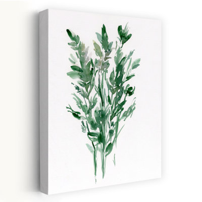 «Loose Watercolor Leaves», impression d'art moderne abstrait minimaliste