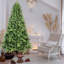 Arbre de Noël artificiel 7,5 pi 7,5 pi, extrémités en PE + PVC 2155, branches articulées réalistes, base en métal stable-1649576562-1649576566