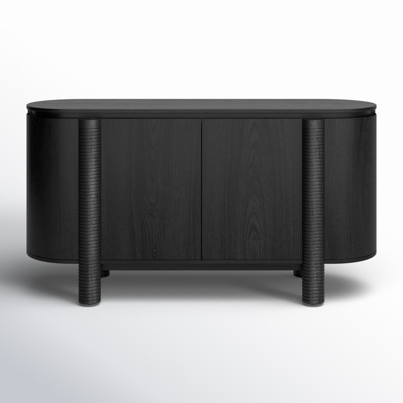 Stefan 63" Wide Sideboard, Black, Black