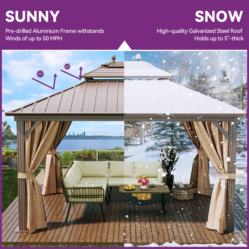 10 Ft. W x 12 Ft. D Aluminum Gazebo