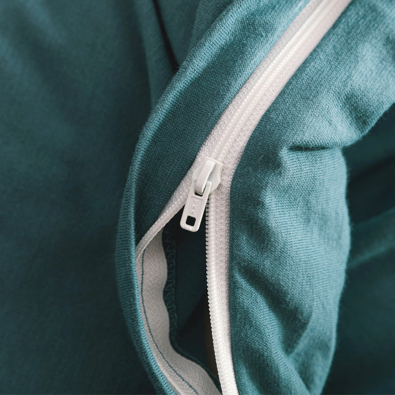 HOME BEDDING Jersey Cotton Duvet Cover Set, King Duvet Cover + 2 King Shams, Teal Green