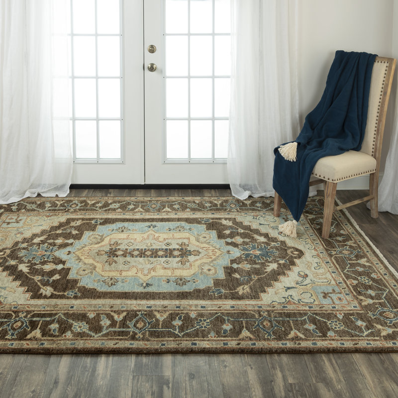 Tapis 100% laine néo-zélandaise noué à la main, Rectangle de 2 pi x 3 pi