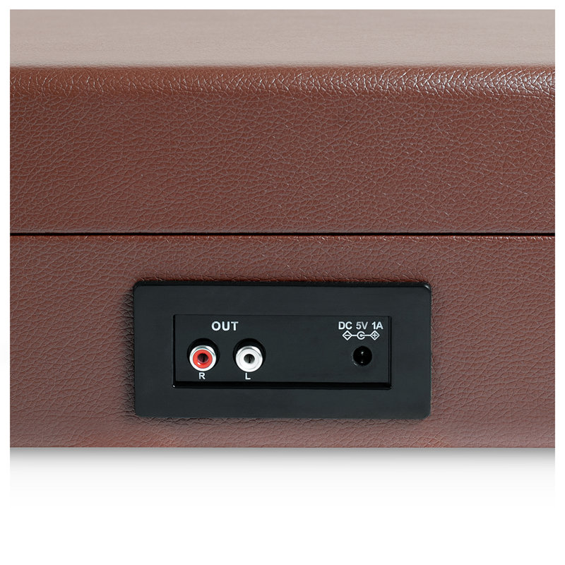 Dark Brown Portable Vintage Bluetooth Suitcase Record Player
